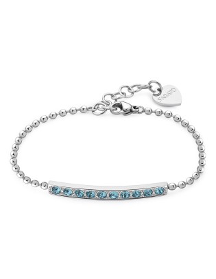 Bracciale S'AGAPO' DAZZLY in Acciaio 316L SDZ15 Aqua bohemica  a so...