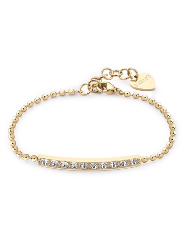 Bracciale S'AGAPO' DAZZLY in Acciaio 316L dorato SDZ17 White only 2...