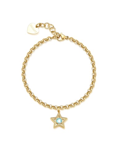 Bracciale S'AGAPO' LUCKY LIGHT in Acciaio 316L dorato SKT44 Stella ...