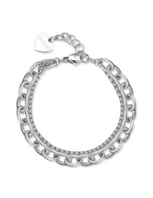Bracciale doppio filo S'AGAPO' CHUNKY in Acciaio 316L SHK65 Catena ...