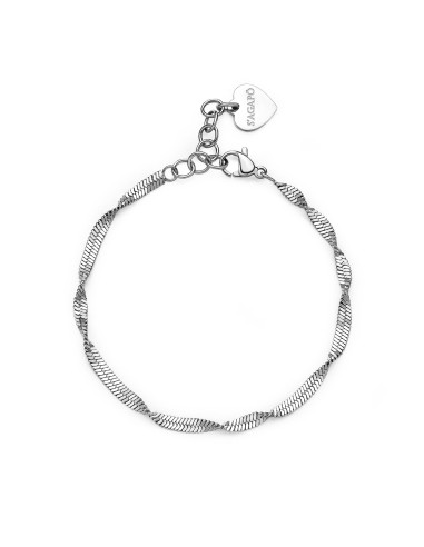 Bracciale S'AGAPO' CHUNKY in Acciaio 316L SHK51 catena snake torcho...