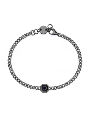 Bracciale S'AGAPO' Uomo SNAP Acciaio 316L SNP14 ruthenium Ottagono ...