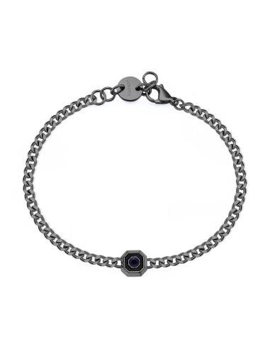 Bracciale S'AGAPO' Uomo SNAP Acciaio 316L SNP14 ruthenium Ottagono ...