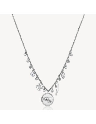 Collana BROSWAY CHAKRA PORTAFORTUNA In acciaio 316L BHKN099 Elefant...