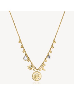 Collana BROSWAY CHAKRA MISTICI In acciaio 316L dorato BHKN102 Sole ...