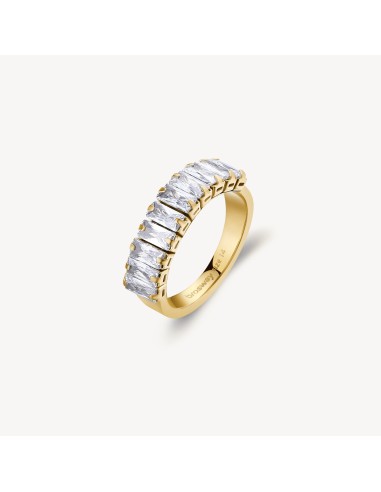 Anello BROSWAY DESIDERI In acciaio 304 dorato BEIA002B Cristalli Wh...