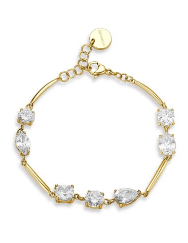 Bracciale BROSWAY AFFINITY In acciaio 316L dorato BFF185 Cristalli ...