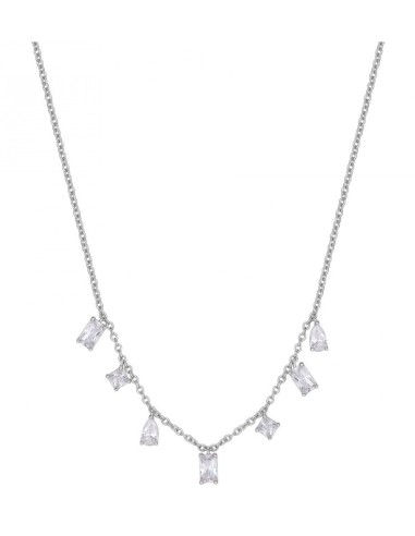 Collana corta ROSATO in argento 925 e cubic zirconia bianchi RZGE06...