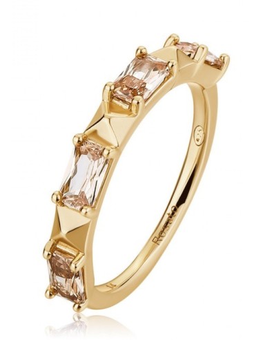 SALDI Anello ROSATO in argento 925 dorato e cubic zirconia champagn...