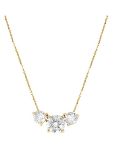 Collana NOMINATION COLOUR WAVE in argento 925 dorato e 3 pietre bia...