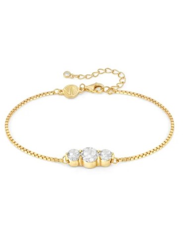 Bracciale NOMINATION COLOUR WAVE in argento 925 dorato e 3 pietre b...