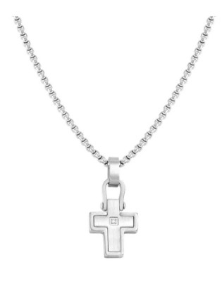 Collana Uomo NOMINATION MANVISION in acciaio e pietra bianca 133005...