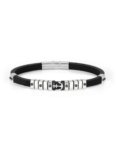 Bracciale Uomo NOMINATION CITY in caucciu accaio e pvd bianco 02881...