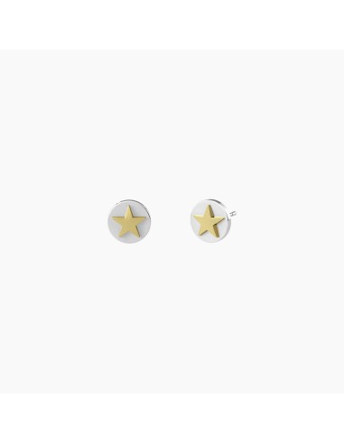 Orecchini a lobo KIDULT Symbols 761007 STELLE in acciaio e pvd dora...