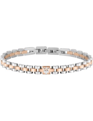 Bracciale MASERATI Uomo in acciaio e pvd oro rosa JM219AQH16  a sol...