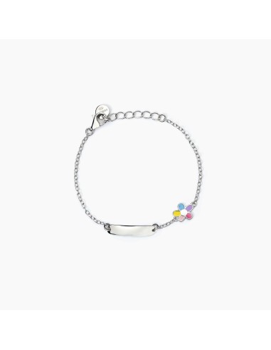 Bracciale neonato personalizzabile MABINA Bloom 533796 in argento c...