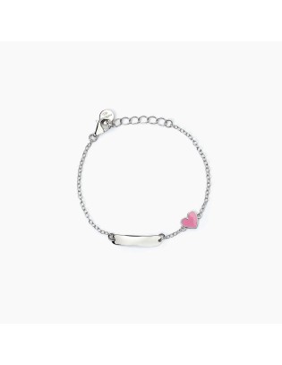 Bracciale neonato personalizzabile MABINA Heart 533786 in argento c...