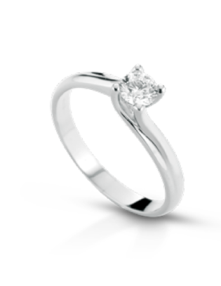 Anello in oro bianco 18Kt solitario con diamanti naturali B-ANSOL47...