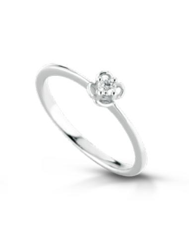 Anello in oro bianco 18Kt solitario con diamanti naturali B-ANSOL39...