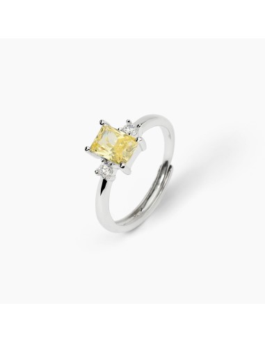 Anello regolabile MABINA Battito 523363 in argento con cristallo le...