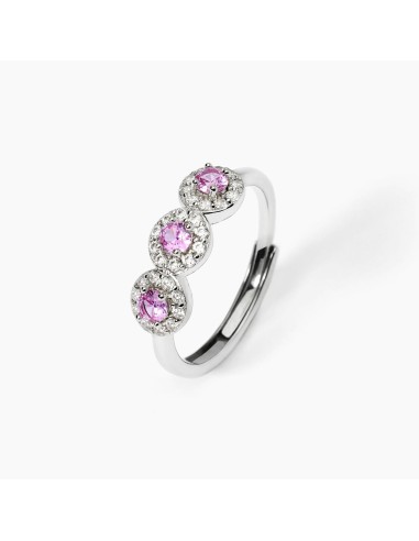 Anello regolabile MABINA Milanesienne 523370 in argento con cristal...