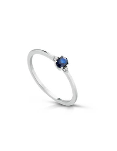 Anello in oro bianco 18Kt con diamanti e zaffiri B-ANSMALL/1Z only ...