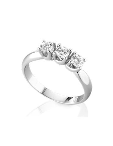 Anello in oro bianco 18Kt trilogy con diamanti naturali B-ANT44018 ...