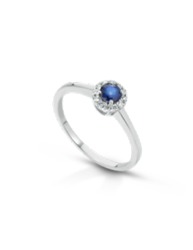 Anello in oro bianco 18Kt con diamanti e zaffiri B-ANTANGOZ/4 only ...