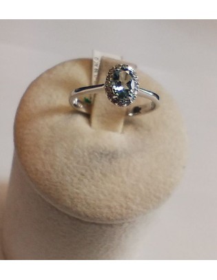 Acquista Anello in oro bianco 18Kt con diamanti naturali e acqua ma...