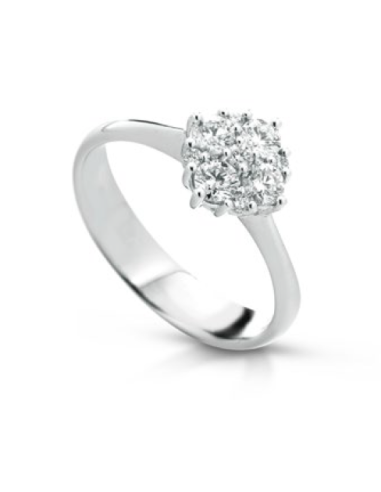 Acquista Anello in oro bianco 18Kt fantasia di diamanti naturali F-...