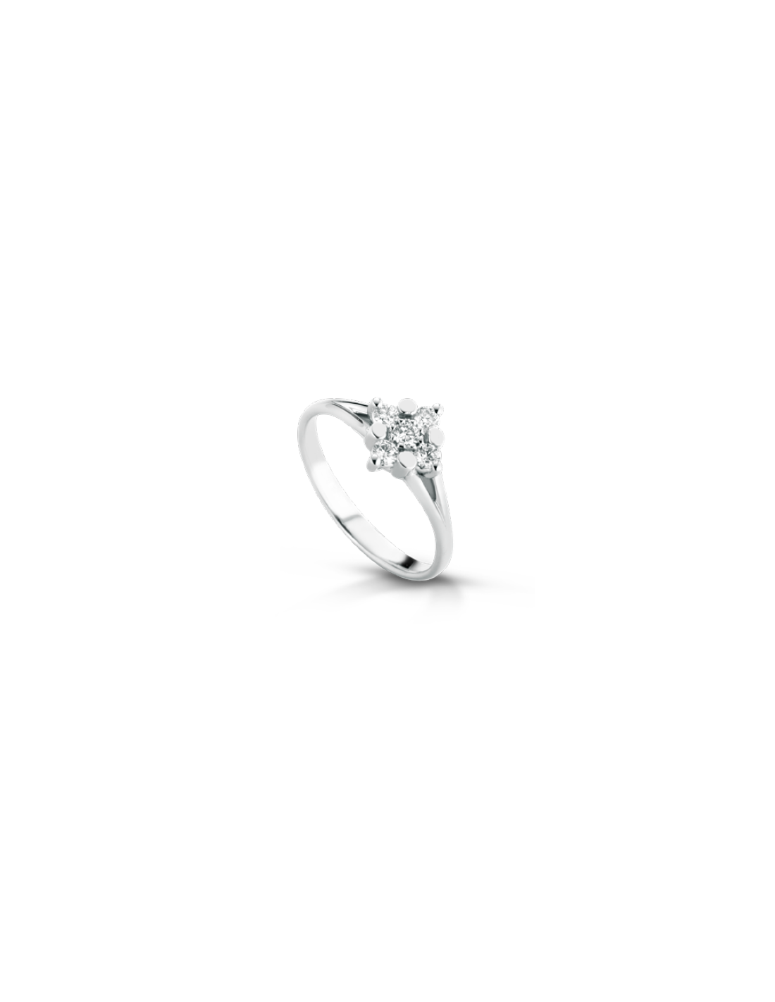 notini anello in oro bianco 18kt fantasia di diamanti naturali f-anetoile/1, bianco