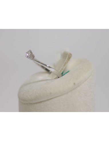 Acquista Anello in oro bianco 18Kt solitario con diamanti naturali ...