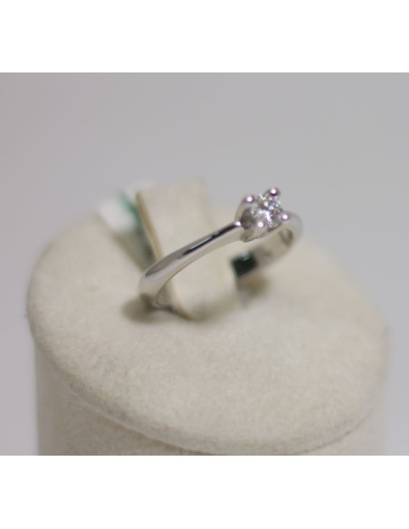 Anello in oro bianco 18Kt solitario con diamanti naturali 1032210 o...
