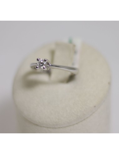 Anello in oro bianco 18Kt solitario con diamanti naturali 1032210 o...