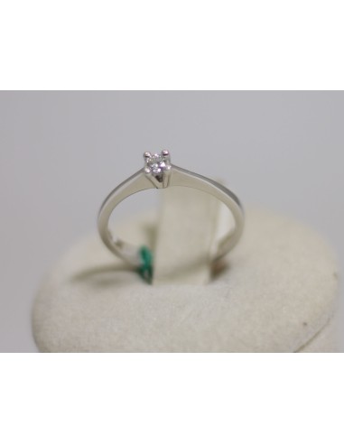 Anello in oro bianco 18Kt solitario con diamanti naturali 103221 on...