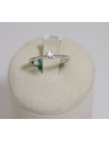 Anello in oro bianco 18Kt solitario con diamanti naturali 103221 on...