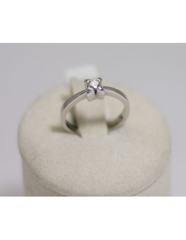 Anello in oro bianco 18Kt solitario con diamanti naturali 103229 on...