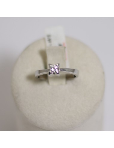 Anello in oro bianco 18Kt solitario con diamanti naturali 103229 on...