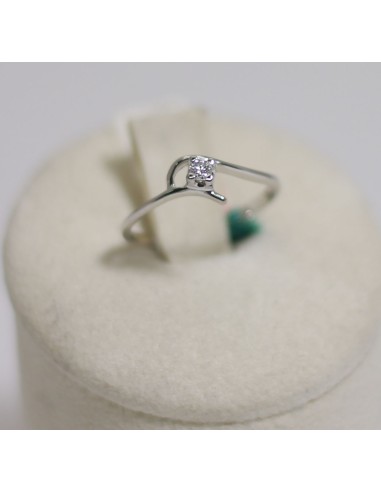 Acquista Anello in oro bianco 18Kt solitario con diamanti naturali ...