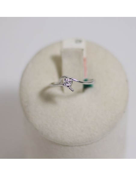 Acquista Anello in oro bianco 18Kt solitario con diamanti naturali ...