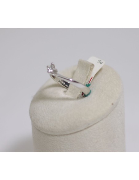 Acquista Anello in oro bianco 18Kt solitario con diamanti naturali ...