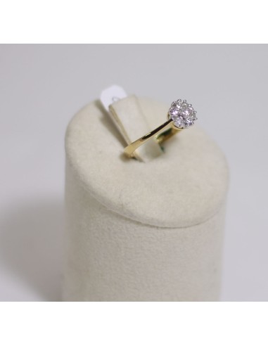 Anello in oro bianco e giallo 18Kt fantasia con diamanti naturali 1...