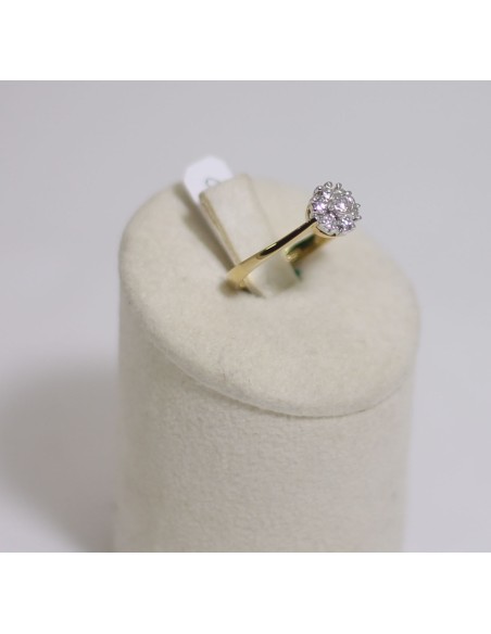 Anello in oro bianco e giallo 18Kt fantasia con diamanti naturali 1...