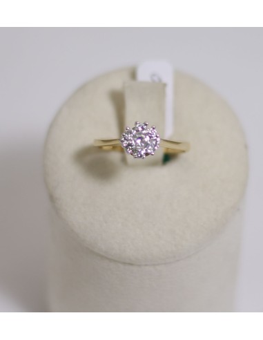 Anello in oro bianco e giallo 18Kt fantasia con diamanti naturali 1...