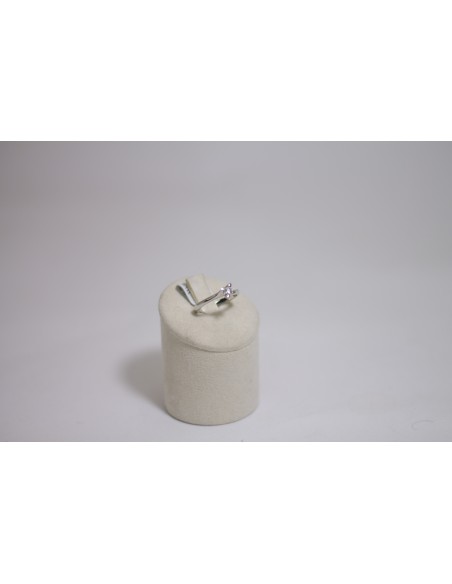 Anello in oro bianco 18Kt solitario con diamanti naturali 1032219 o...