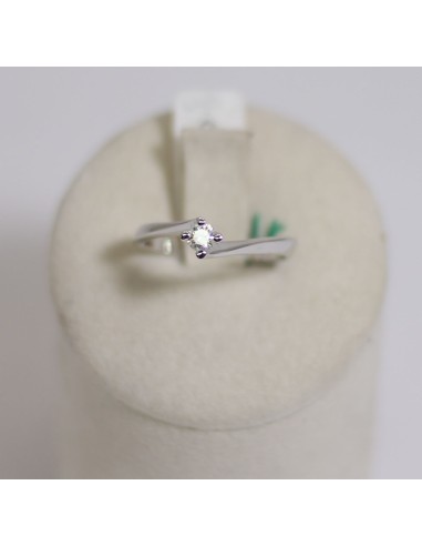 Anello in oro bianco 18Kt solitario con diamanti naturali 1032216 o...