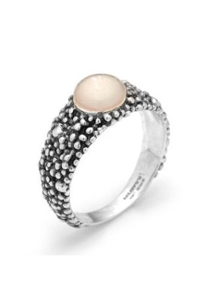 Anello GIOVANNI RASPINI Perlage Giada Rosa 11799/14 in argento 925 e giada rosa Misura 14