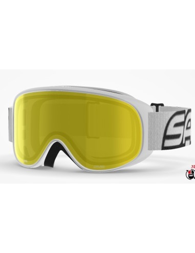 Maschera da sci SALICE 100DARWF Bianco lente Antifog RW Giallo Prez...