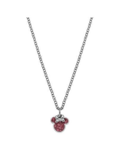 Collana DISNEY MINNIE MOUSE N600582RPL-B.CJ in acciaio anallergico e cristalli rosa