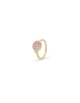 Anello pave rosa oversized RUE DES MILLE Stardust Ten argento ANZ-0...